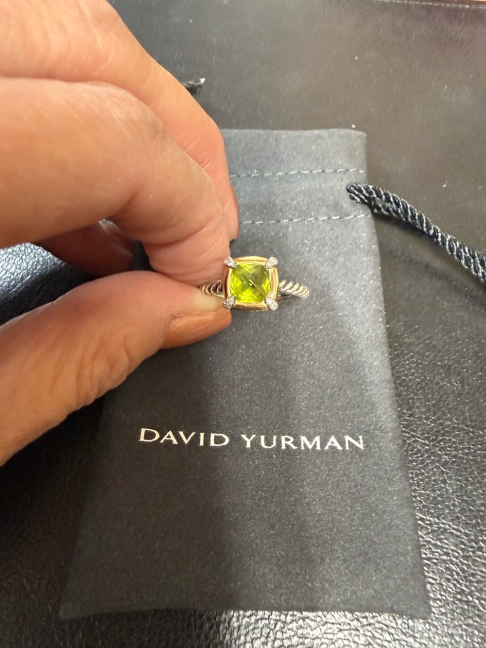 David Yurman Petite Chatelaine sterling silver and 18k yellow gold with Peridot